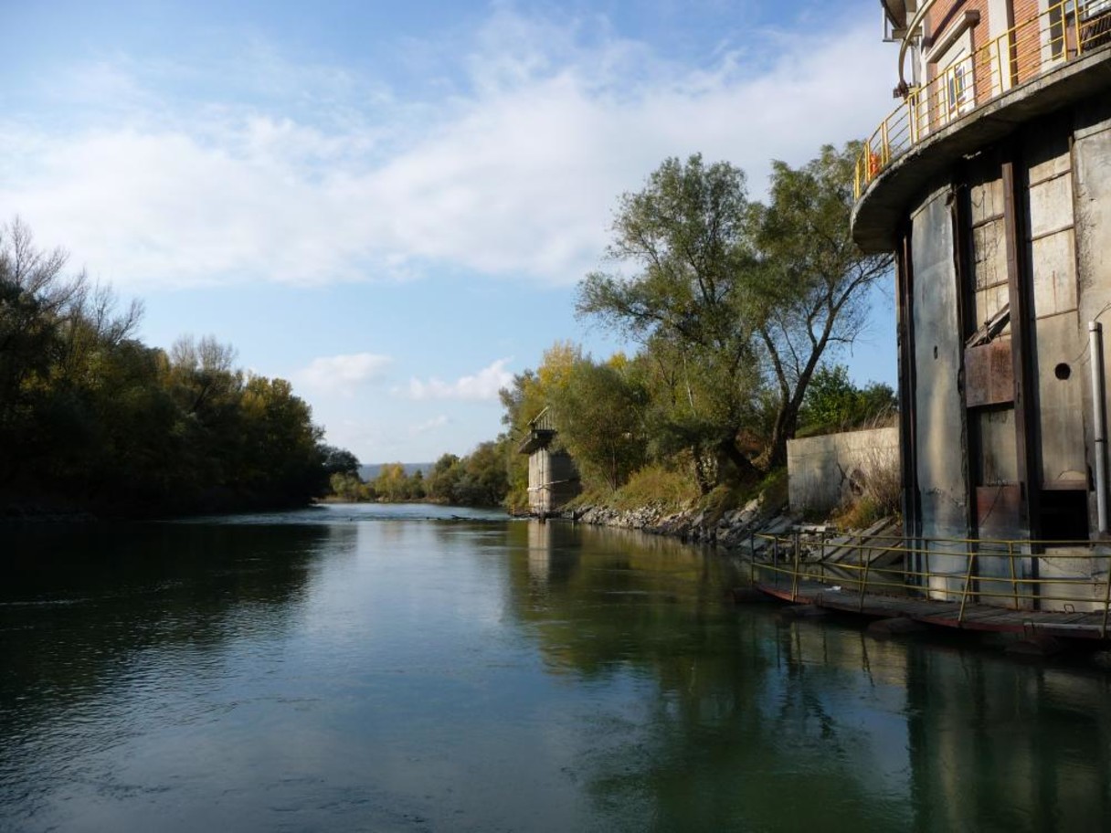 Pumping station at the intake of the River Prut